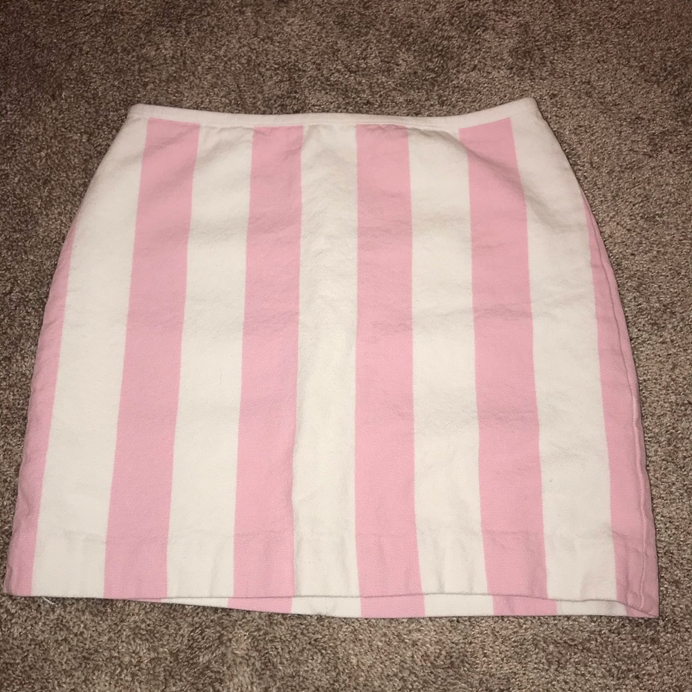 Madewell Pink and White Striped Skirt